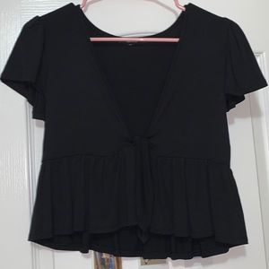 Black blouse w a front knot